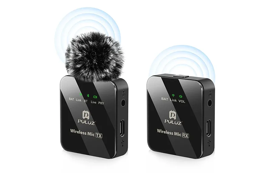 System mikrofonów bezprzewodowych Puluz Wireless Lavalier Microfone (1 TX + 1 RX)